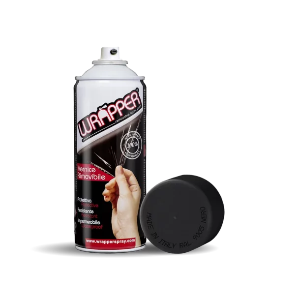 Vopsea spray cauciucata Wrapper 400ml - Negru mat - RAL9005