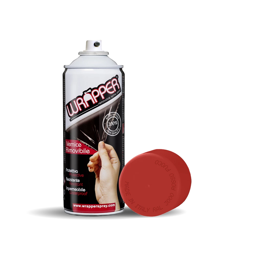 Wrapper, removable spray film, 400 ml - Flame red - Ral 3000 thumb
