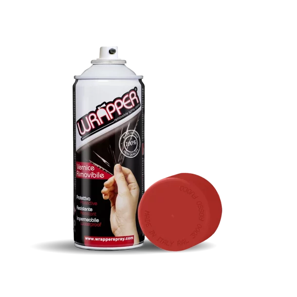 Wrapper, removable spray film, 400 ml - Flame red - Ral 3000