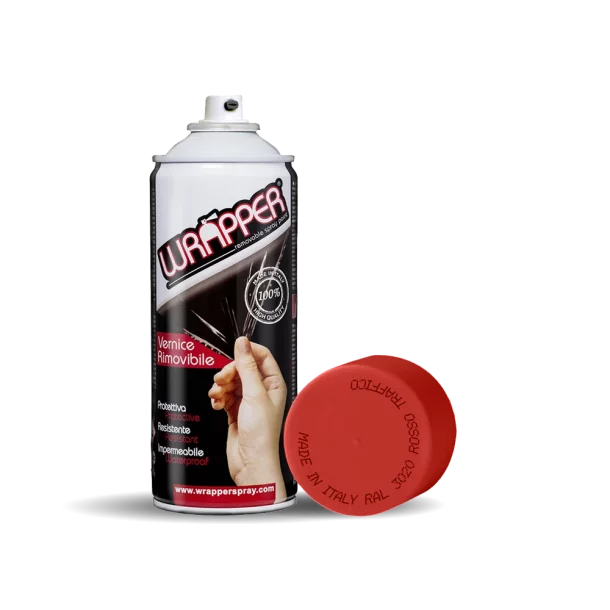 Vopsea spray cauciucata Wrapper 400ml - Rosu Trafic - RAL3020