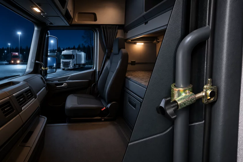 Blocatoare uși camion din interior – Siguranță sporită în timpul odihnei