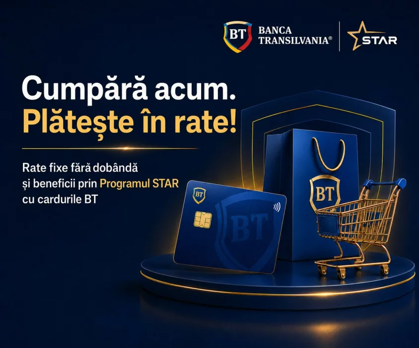 Cumpără acum, plătește în 3 sau 6 rate fără dobândă