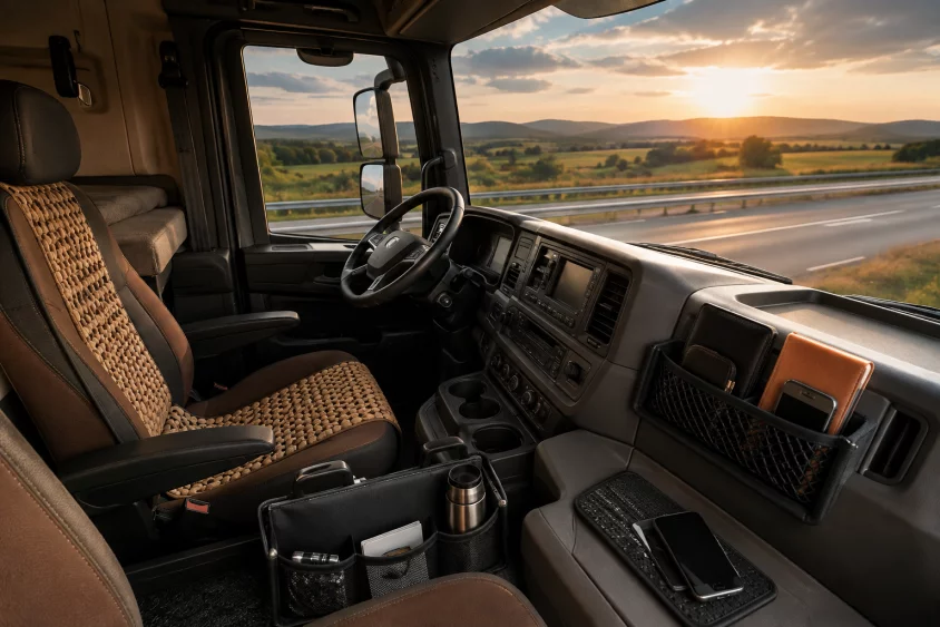 Accesorii cabină camion: confort, organizare și siguranță la drum